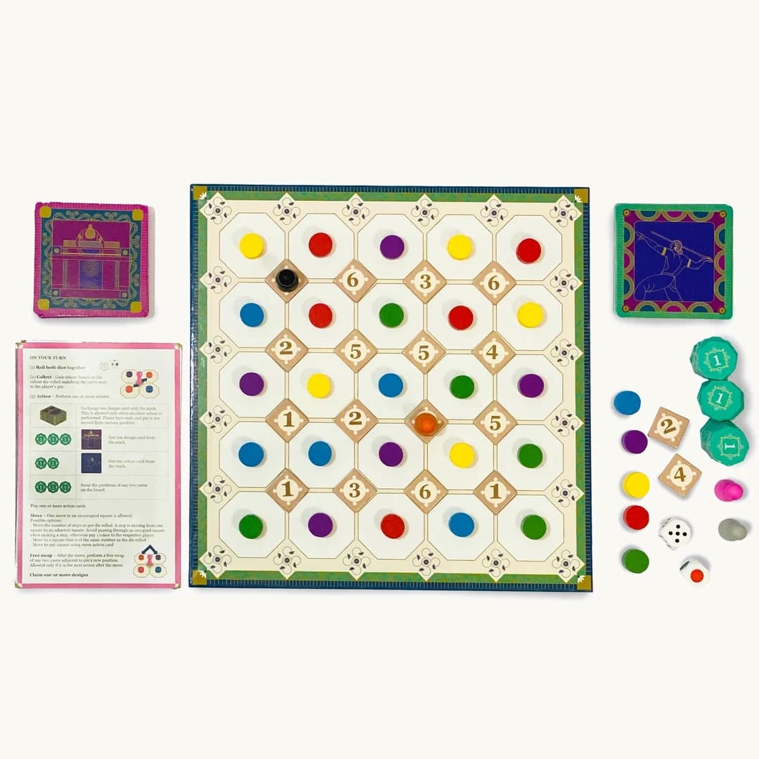 Ettana – The Looms of Kanchi all game components and setup