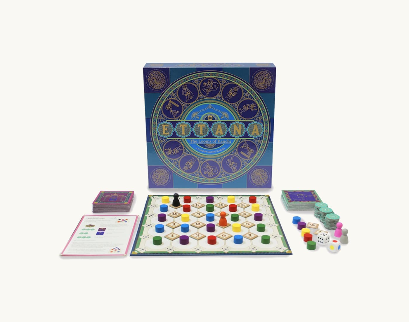 Ettana – The Looms of Kanchi complete board game setup
